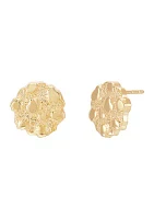 Organic Nugget Stud Earrings in 10K Yellow Gold