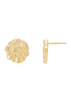 Organic Nugget Stud Earrings in 10K Yellow Gold