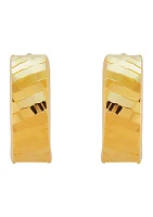 Oval Huggie Hoop Earrings in 10K Yellow Gold