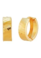 Oval Huggie Hoop Earrings in 10K Yellow Gold