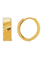 Oval Huggie Hoop Earrings in 10K Yellow Gold