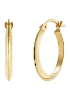 2 x 50 Millimeter Tube Hoop Earrings in 10K Yellow Gold