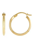 2 x 50 Millimeter Tube Hoop Earrings in 10K Yellow Gold