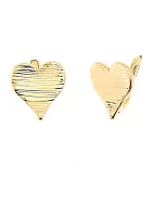 Heart Stud Earrings in 10K Yellow Gold