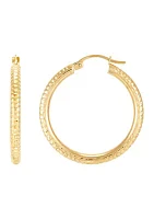 Tube Hoop Earrings in 10K Yellow Gold