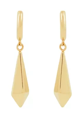 Teardrop Huggie Hoop Earrings in 10K Yellow Gold