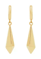 Teardrop Huggie Hoop Earrings in 10K Yellow Gold