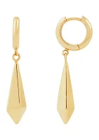 Teardrop Huggie Hoop Earrings in 10K Yellow Gold