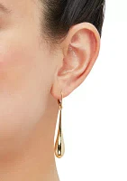 Long Tear Drop Dangle Earrings in 10K Yellow Gold