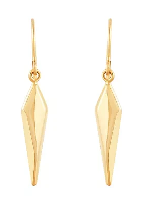 Long Rhombus Dangle Earrings in 10K Yellow Gold