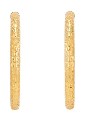 Tube J Hoop Earrings in 10K Yellow Gold