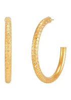 Tube J Hoop Earrings in 10K Yellow Gold