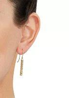 Pierced Stick Dangle Earrings in 10K Yellow Gold