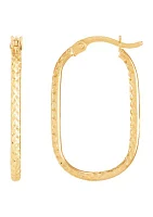 Oval Tube Hoop Earrings in 10K Yellow Gold