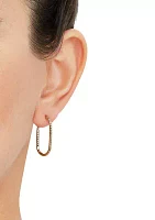 Oval Tube Hoop Earrings in 10K Yellow Gold