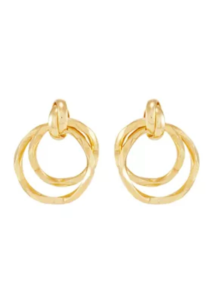 Door Knocker Design Earrings in 10K Yellow Gold