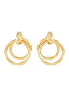 Door Knocker Design Earrings in 10K Yellow Gold