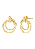 Door Knocker Design Earrings in 10K Yellow Gold