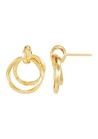 Door Knocker Design Earrings in 10K Yellow Gold