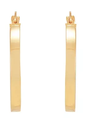 Triangle Tube Hoop Earrings in 10K Yellow Gold