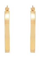 Triangle Tube Hoop Earrings in 10K Yellow Gold