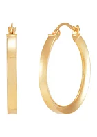 Triangle Tube Hoop Earrings in 10K Yellow Gold