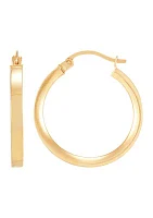 Triangle Tube Hoop Earrings in 10K Yellow Gold