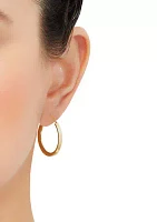 Triangle Tube Hoop Earrings in 10K Yellow Gold