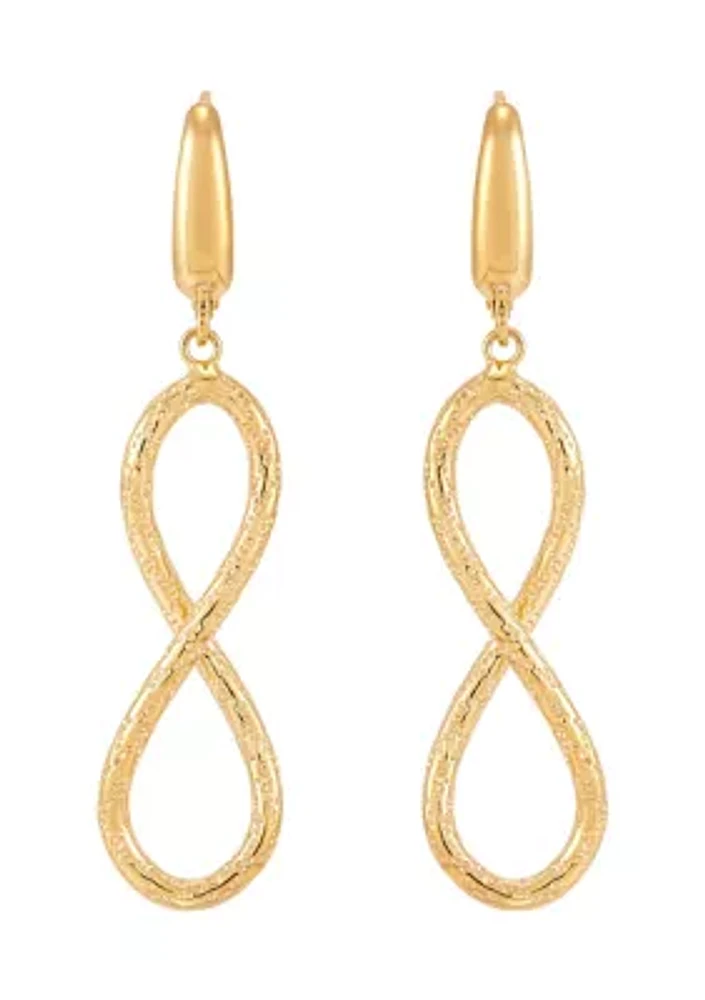 Infinity Dangle Earrings in 10K Yellow Gold