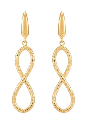 Infinity Dangle Earrings in 10K Yellow Gold