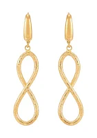 Infinity Dangle Earrings in 10K Yellow Gold