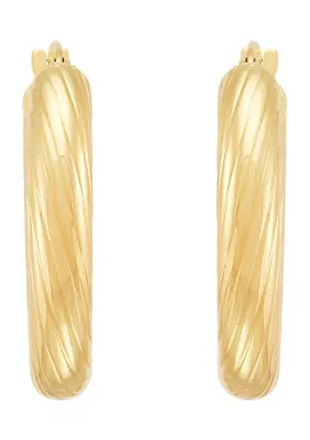 Tube Hoop Earrings in 10K Yellow Gold