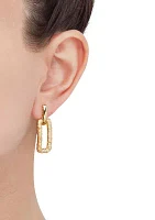 Spatial Rectangular Dangling Earrings in 10K Yellow Gold