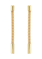 Hollow Popcorn Tube Drop Earrings in 10K Yellow Gold