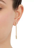 Hollow Popcorn Tube Drop Earrings in 10K Yellow Gold