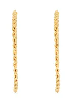 Rope Border Tube Hoop Earrings in 10K Yellow Gold