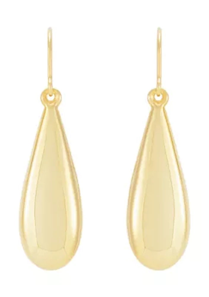 Eggplant Drop Earrings in 10K Yellow Gold