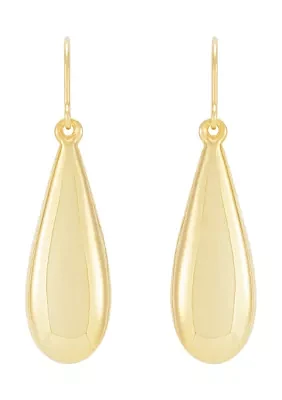 Eggplant Drop Earrings in 10K Yellow Gold