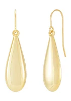 Eggplant Drop Earrings in 10K Yellow Gold