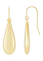 Eggplant Drop Earrings in 10K Yellow Gold