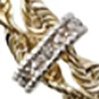 1/10 ct. t.w. Diamond Rope Chain Necklace in 10K Yellow and White Gold