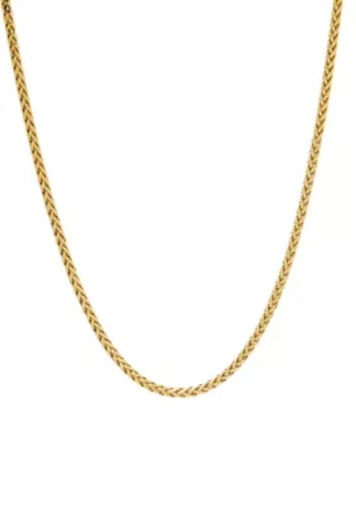 Wheat Chain Necklace in 10k Yellow Gold