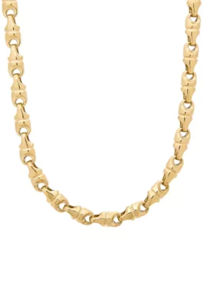 Men's Diamond Cut Link Chain Necklace in 10k Yellow Gold