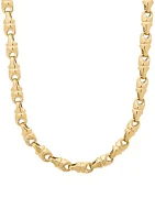 Men's Diamond Cut Link Chain Necklace in 10k Yellow Gold