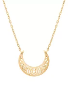 Cutout Half Moon Necklace in 10k Yellow Gold