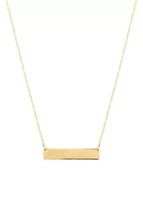 Bar Necklace on Cable Chain in 10K Yellow Gold