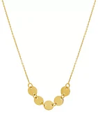 Cable Chain Necklace with Adjustable Bead and Heart in 10K Yellow Gold