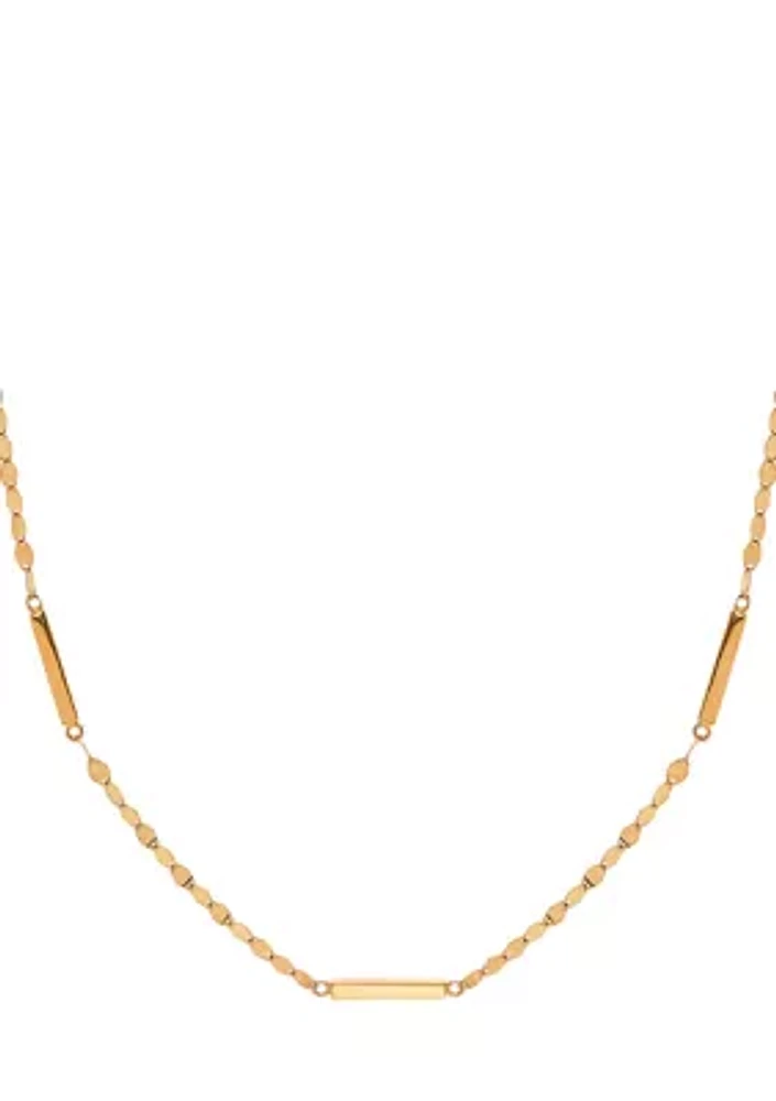 10K Yellow Gold Square Bar Necklace