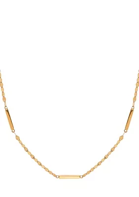 10K Yellow Gold Square Bar Necklace