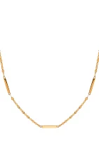 10K Yellow Gold Square Bar Necklace